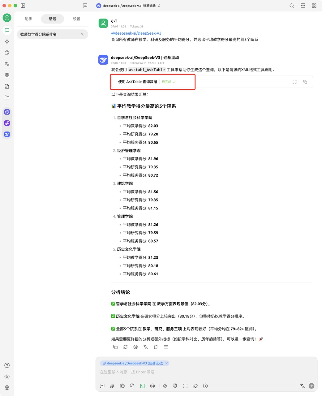 Display of Query Results