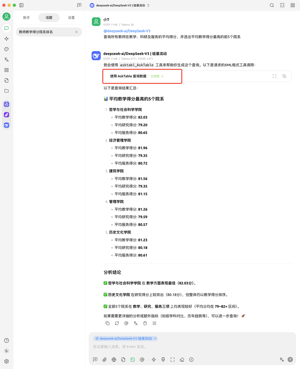 Display of Query Results